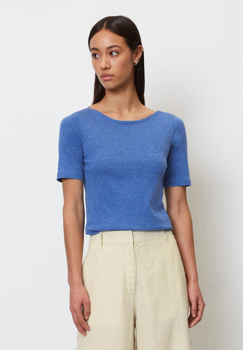 Marc O'Polo SHORT SLEEVE BOAT NECK - T-shirt basique - summer sky/bleu ...