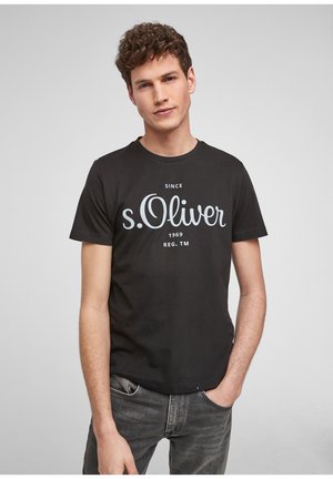 s.Oliver, LOGO - T-shirt con stampa - black