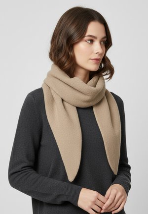 Faera, WEICHER SCHAL DREIECKSFORM LIEBLINGSMENSCH HERZ - Foulard - beige