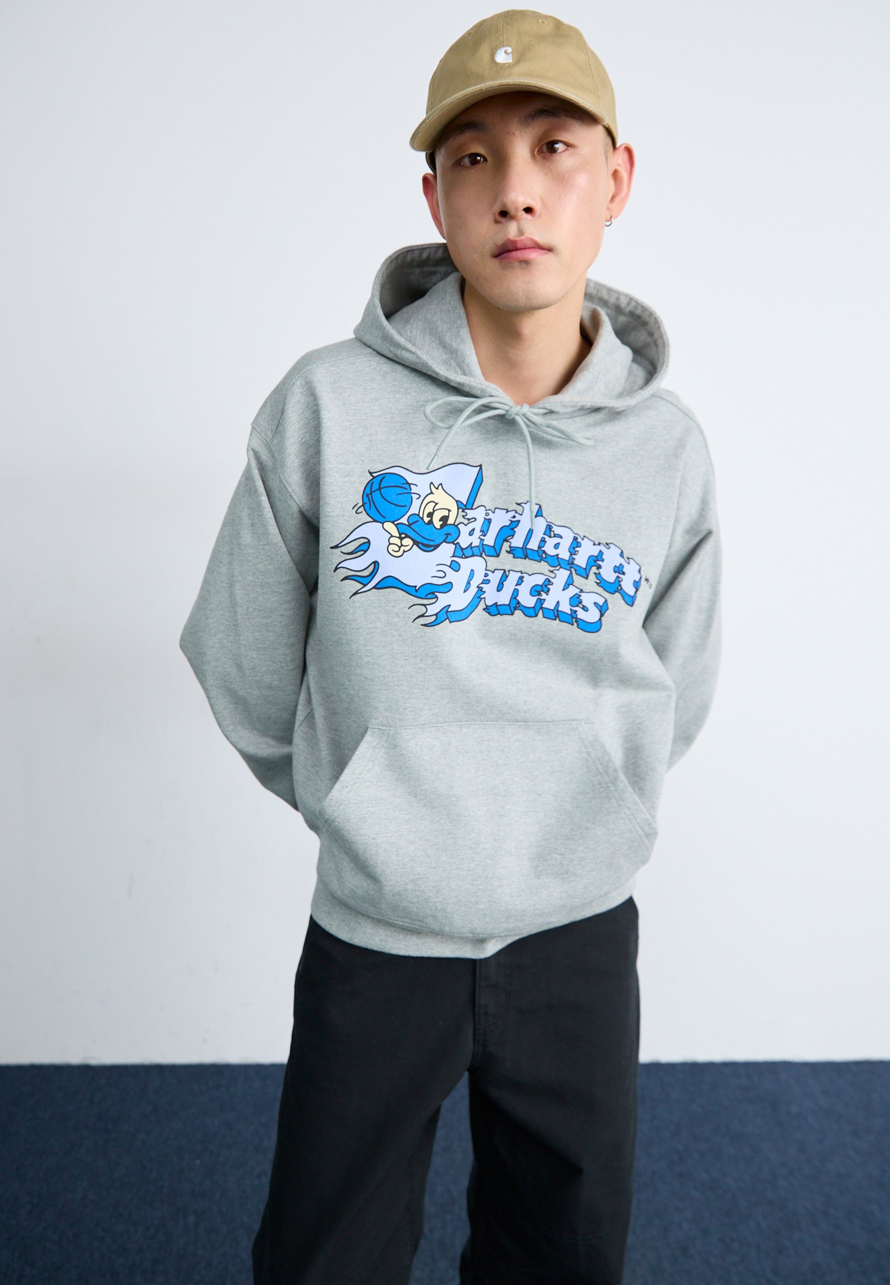 Carhartt WIP HOODED FLAMING DUCKS - Sweatshirt - grey