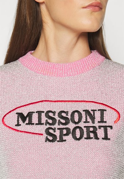 Missoni Sport CREWNECK - Πουλόβερ - light silver/pink