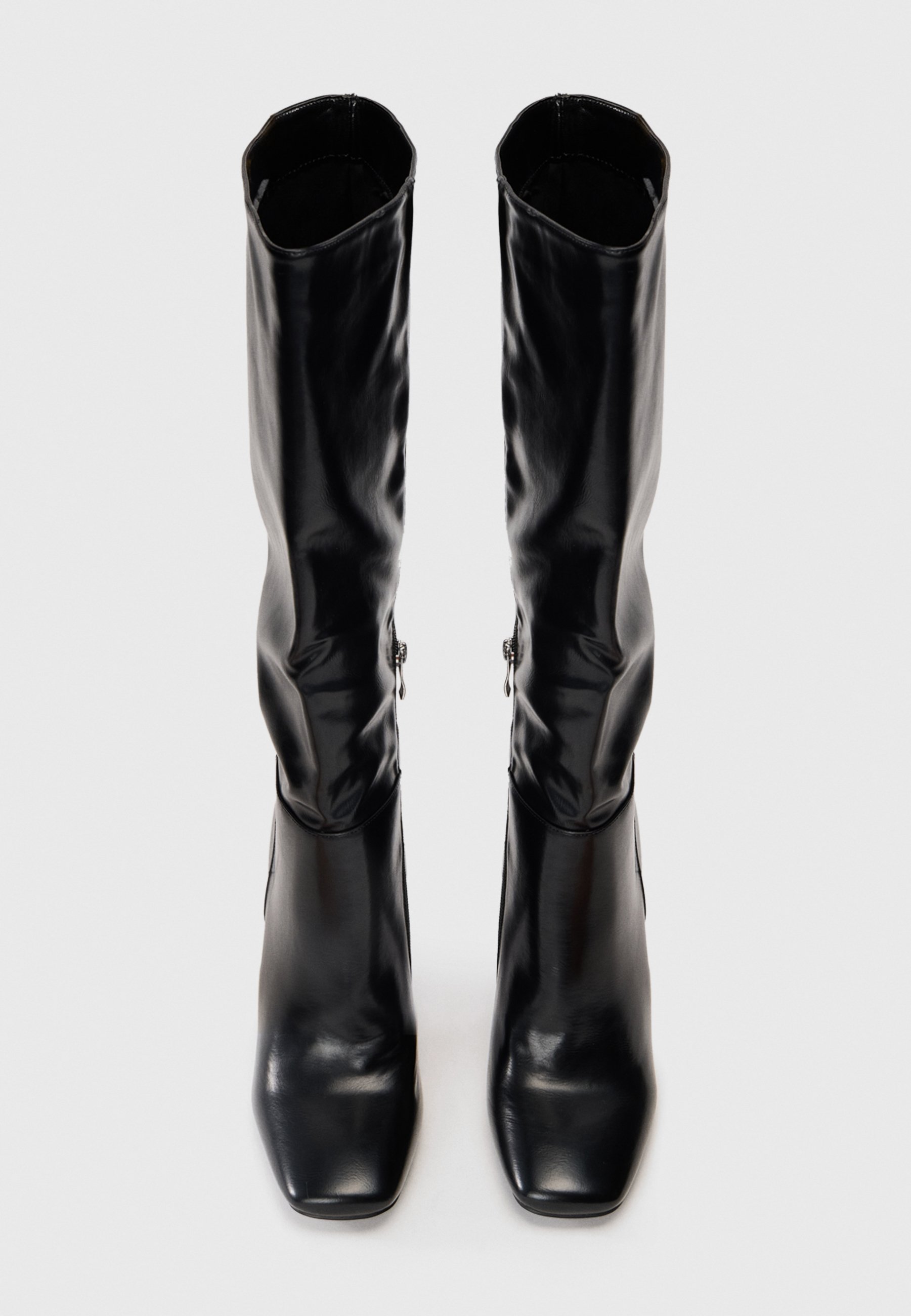 Bottes Hautes Femme Talon Bloc - Fermeture éclair, Semelle Caoutchouc - Confortables Pour Automne/hiver