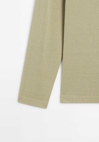 Maglia a maniche lunghe in verde oliva chiaro. Tessuto strutturato con polsini e orlo a coste. Vestibilità regolare con un design semplice e pulito.