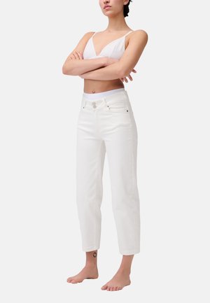 CROPPED HIGH RISE DENIM - Jean boyfriend - off-white