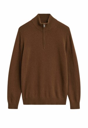 HALF-ZIP - Strickpullover - mahogany brown