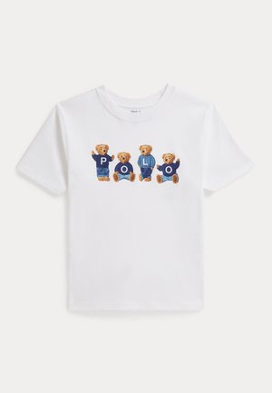 Polo Ralph Lauren, POLO BEAR LOGO COTTON JERSEY TEE 7-14Y - Nyomott mintás póló - white