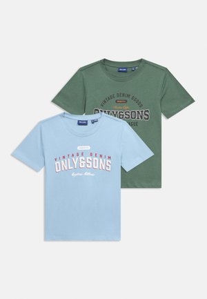 ONLY & SONS junior, OSJLENNY LIFE PRINT TEE 2 PACK - Tričko s potlačou - dark forest/cerulean
