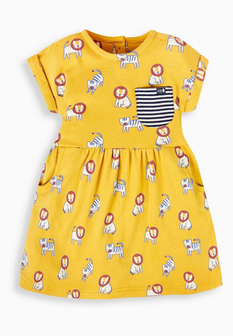 JoJo Maman Bébé Vestito di maglina mustard/multicolore Zalando.it