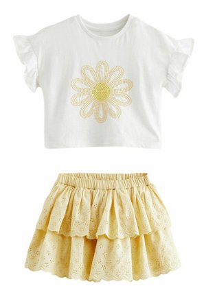 Next SET  - REGULAR FIT - A-lijn rok - lemon yellow