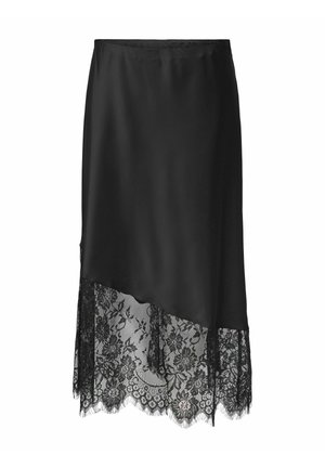 ONLY Carmakoma, ASYMMETRICAL SKIRT CAREMILY MIDI SKIRT - Jupe trapèze - black
