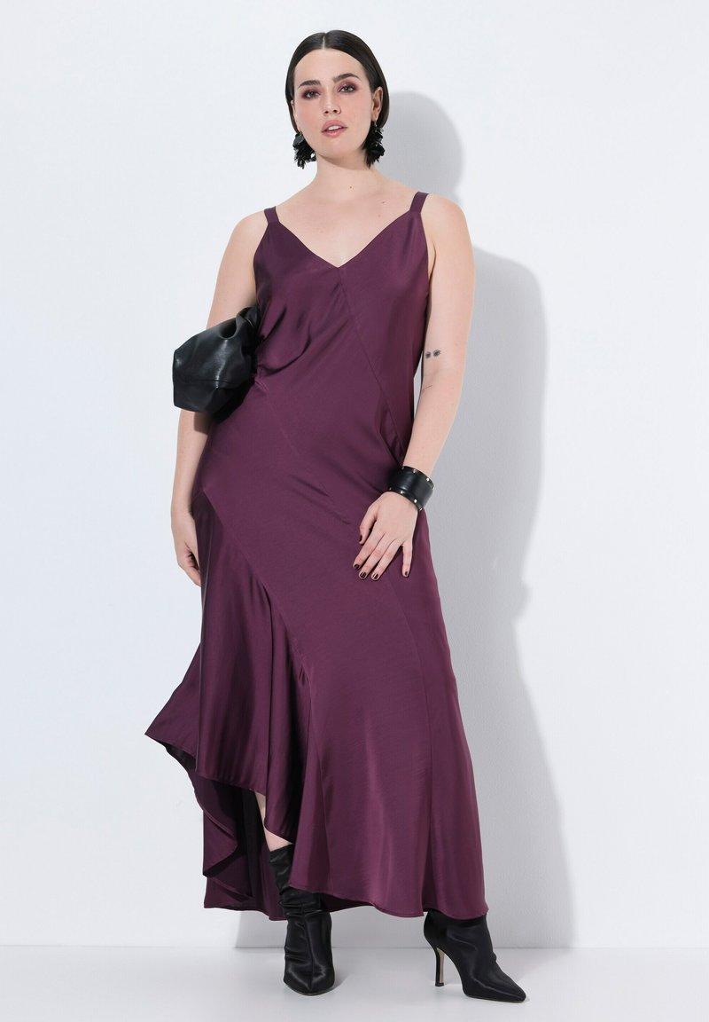 Ulla Popken ASYMMETRIC SLEEVELESS - Maxi dress - dark claret/berry