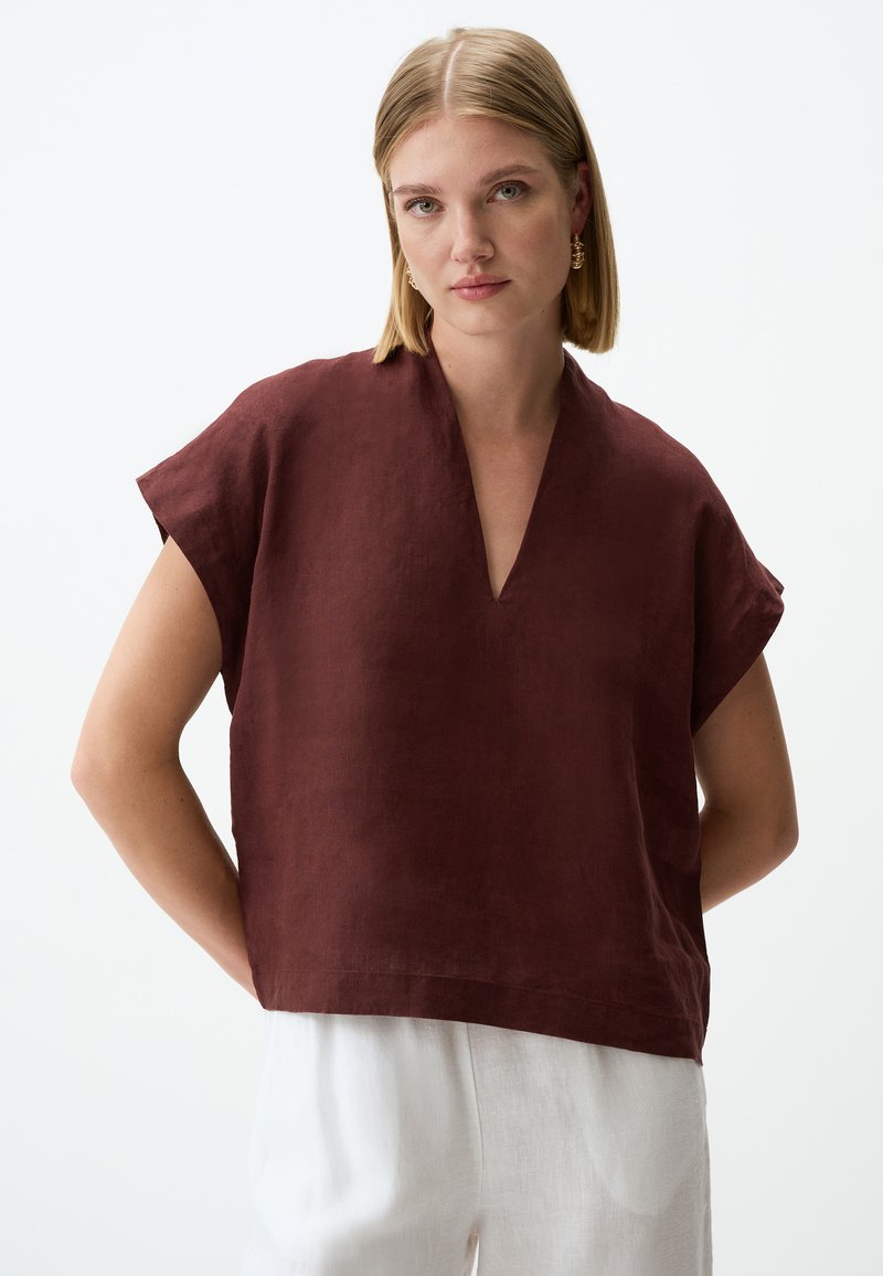 Jimmy Key V NECK - Blouse - brown