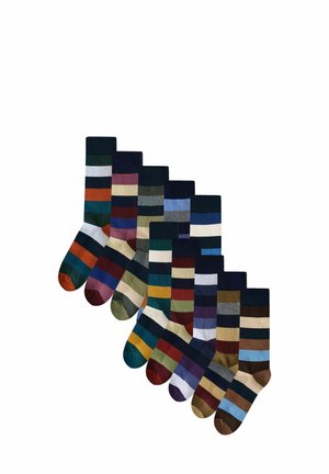 PACK OF 10 - Socken - green/blue/grey striped