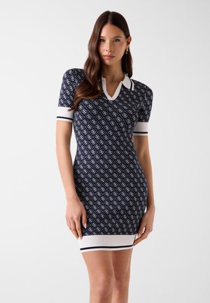 Guess, SS LISE 4G LOGO POLO STWR DRES - Abito in maglia - mehrfarbig grundton blau