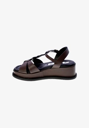 4US, SANDALO - Sandali con plateau - brown