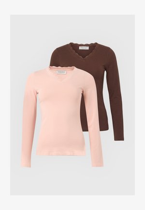 Anna Field by Zalando, 2 PACK - Μπλούζα με μακριά μανίκια - rose smoke/shaved chocolate