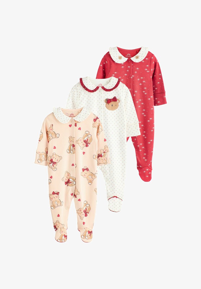 Next EMBROIDERED DETAILS 3 PACK - REGULAR FIT - Overal na spanie - red cream