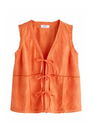 REGULAR FIT - EMBROIDERED PALM TREE SLEEVELESS - Tops - orange