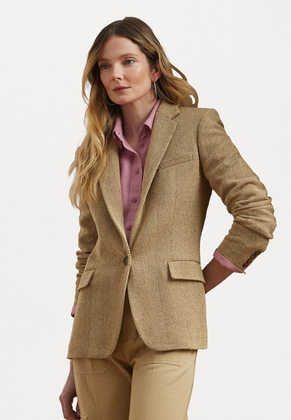 COTTON LINEN HERRINGBONE JACKET - Blazer