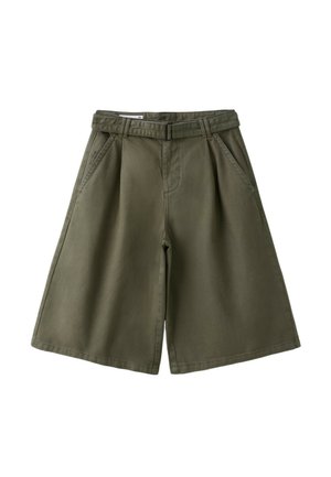 Stradivarius, BAGGY BERMUDA SHORTS WITH BELT - Shorts - khaki