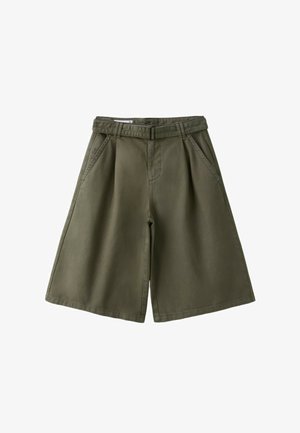 Stradivarius, BAGGY BERMUDA SHORTS WITH BELT - Šortky - khaki