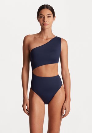 Lauren Ralph Lauren ONE SHOULDER CUTOUT 1PC - Plavky - dark navy
