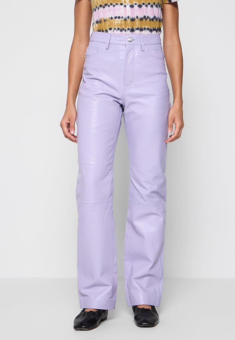 REMAIN Leren broek paars