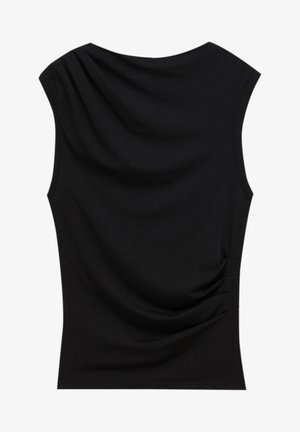 SLEEVELESS DRAPED - Top - mottled black