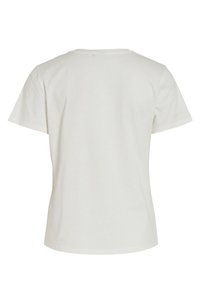 Kurzärmliges T-Shirt mit Rundhalsausschnitt aus leichtem, beigem Baumwollstoff. Glatte Textur, lässige Passform, keine sichtbaren Muster oder Akzente auf dem Rücken.