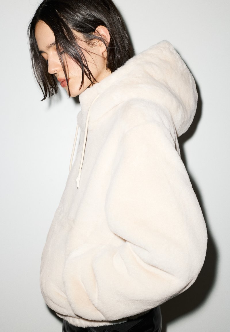 Veste Mi-saison PULL & BEAR Femme – Taille 36 – Crème – Lin Et Coton – Coupe Oversize