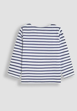 JoJo Maman Bébé REGULAR FIT - APPLIQUÉ - Long sleeved top - white navy stripe cheetah