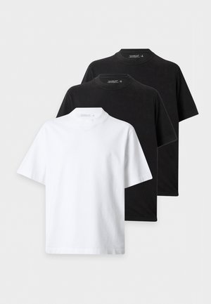 Abercrombie & Fitch, 3 PACK - T-shirt basic - black/white