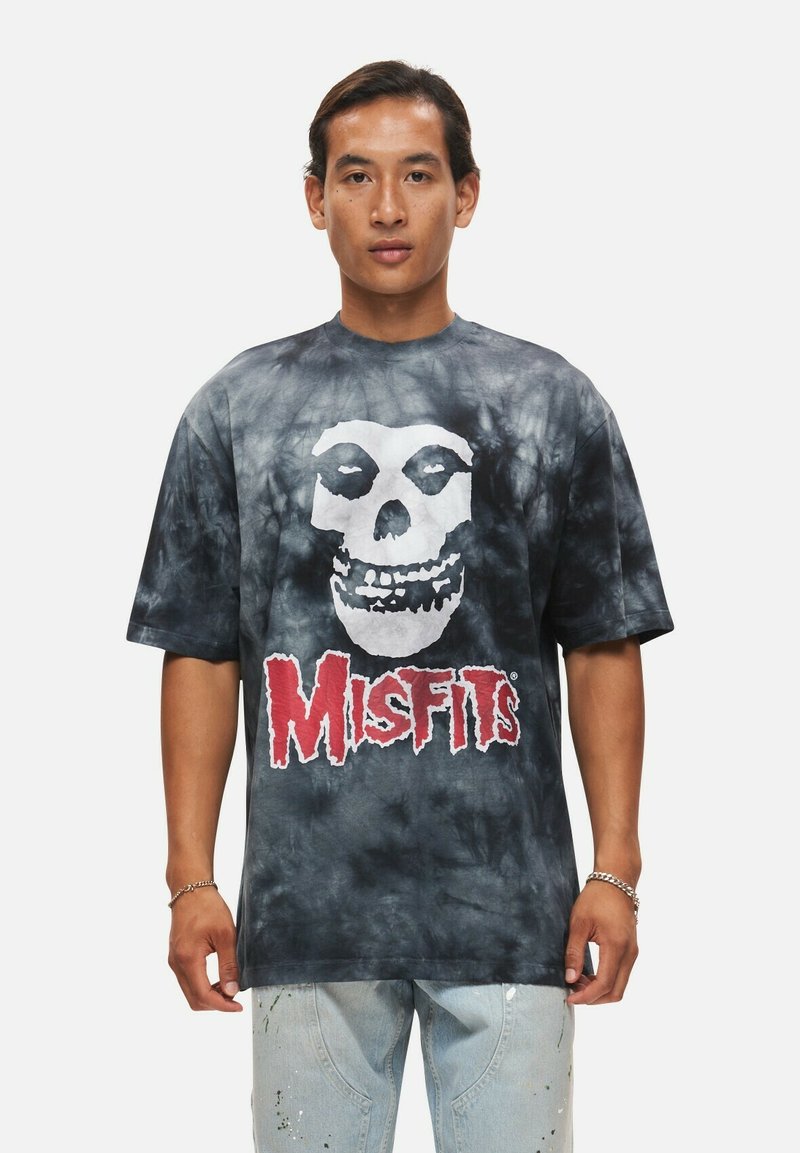 Re:Covered - MISFITS SKULL - T-shirt med print - black tie dye, Förstora