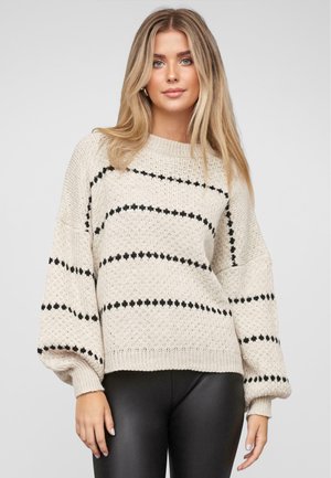 WITH STRIPES - Jumper - black beige