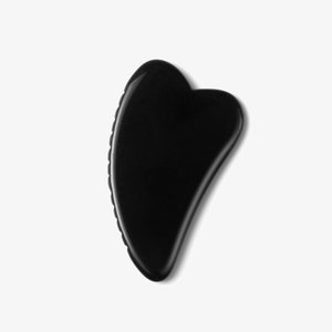 OBSIDIAN GUA SHA WITH TEETH - Skincare tool - black