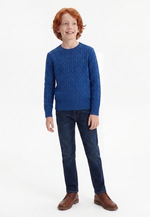 Polo Ralph Lauren, CABLE-KNIT COTTON SWEATER 7-14Y - Πουλόβερ - dusty azure