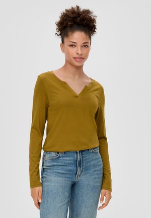 QS, MIT TUNIKA-AUSSCHNITT - T-shirt à manches longues - guacamole