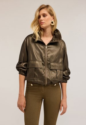 SPALMATO - Faux leather jacket - verde militare