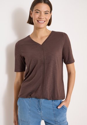 Cecil, KURZARM T-SHIRT IM TUNIKA-LOOK - T-shirts print - brown cacao