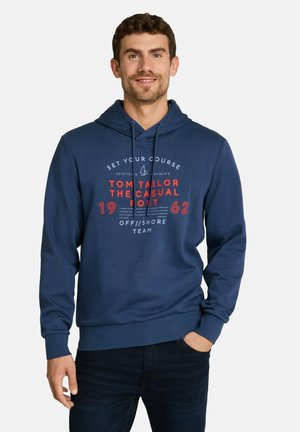 TOM TAILOR, BASIC PRINTED HOODIE - Hoodie - dark duck blue