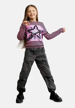 Desigual, STRIPED SWEATER WITH STAR - Trui - pink