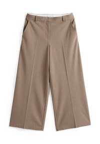 STRETCH WIDE LEG CROP PANT - Pantalon classique - tundra brown