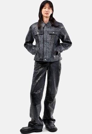 Leather jacket - dunkelgrau