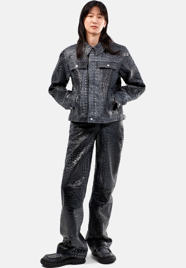 Leather jacket - dunkelgrau