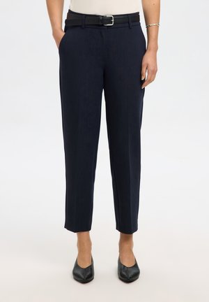 Selected, Tapered Viscose Blend Cropped - Bukser - dark sapphire