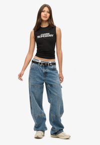 Superdry & Co LUXE GRAPHIC TANK - Top - black white
