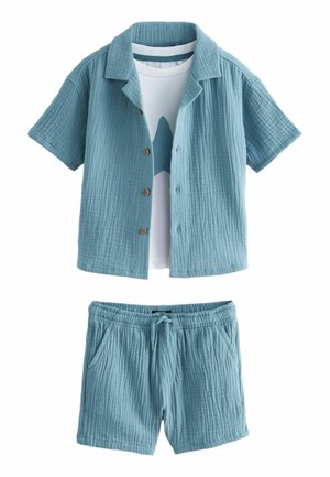 SHORT SLEEVE TEXTURED SET - REGULAR - Marškinėliai su spaudiniu - blue