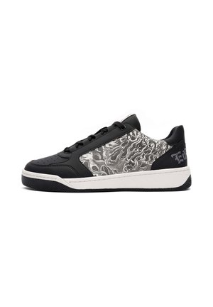 Ed Hardy ACE LOW - FLAMES - Trainers - black/white
