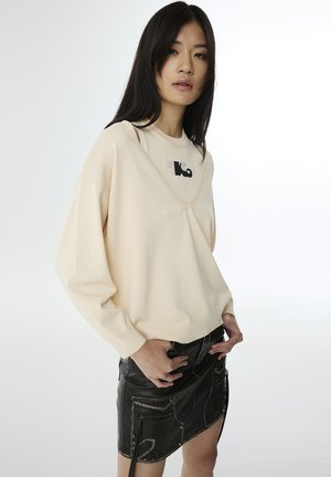 TWIST TWO-PIECE LOOK EMBROIDERED  - Strickpullover - stone