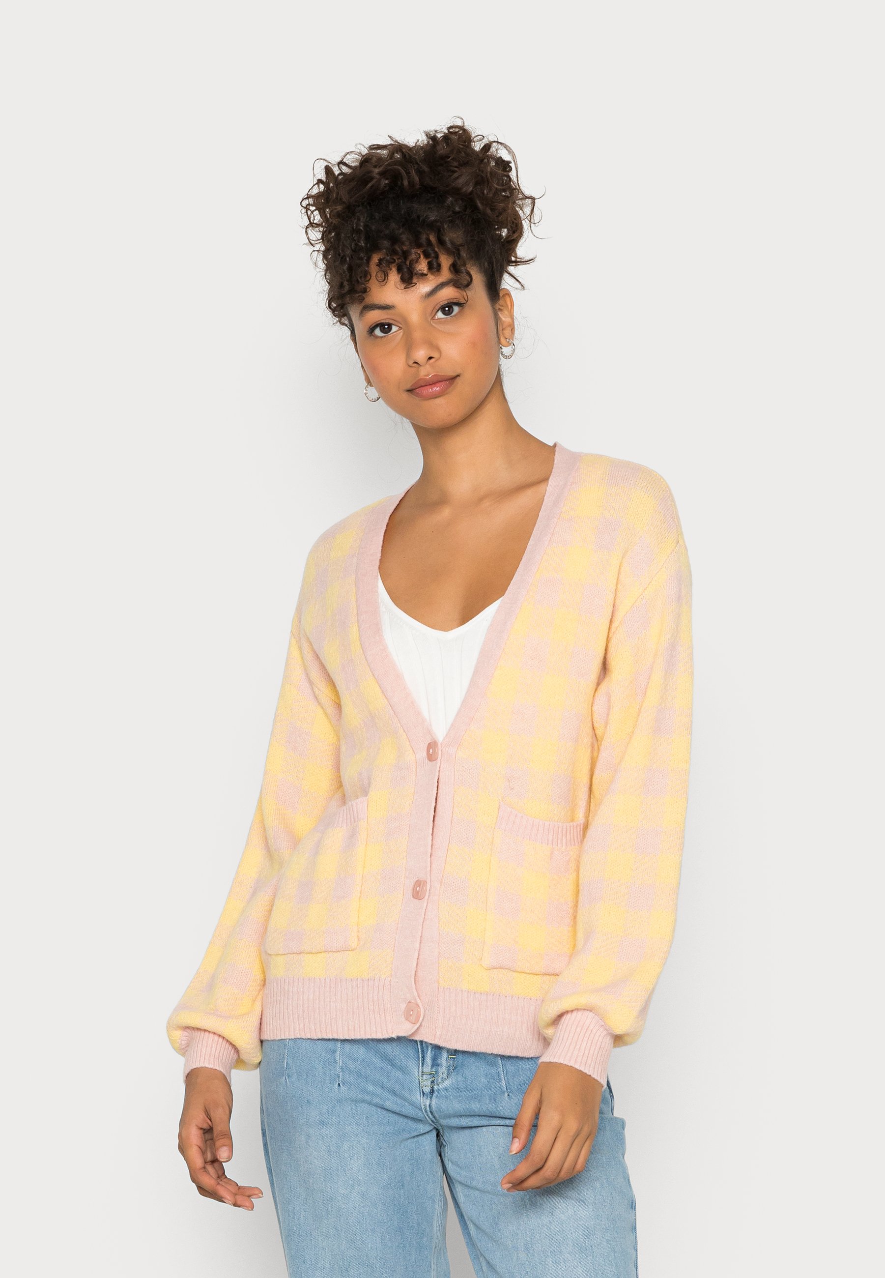 yellow popcorn cardigan